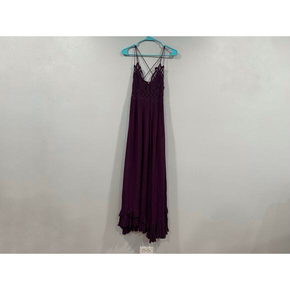 Free People Women's Adella Maxi Dress Sleeveless Boho Small S Purple NWOT - Picture 1 of 8